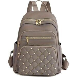 Mini Nylon Backpack for Women Lightweight Travel Purse F Khaki Small Trendy Bag